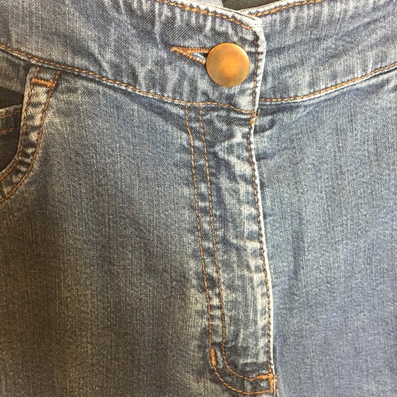 Eileen Fisher Dark Denim Wide Leg Capris - Picture 4 of 5